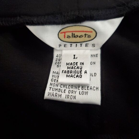 Talbots Petites Womens Sz L Pull On Elastic Waistband Ankle Pants Black Pocket - Picture 12 of 15